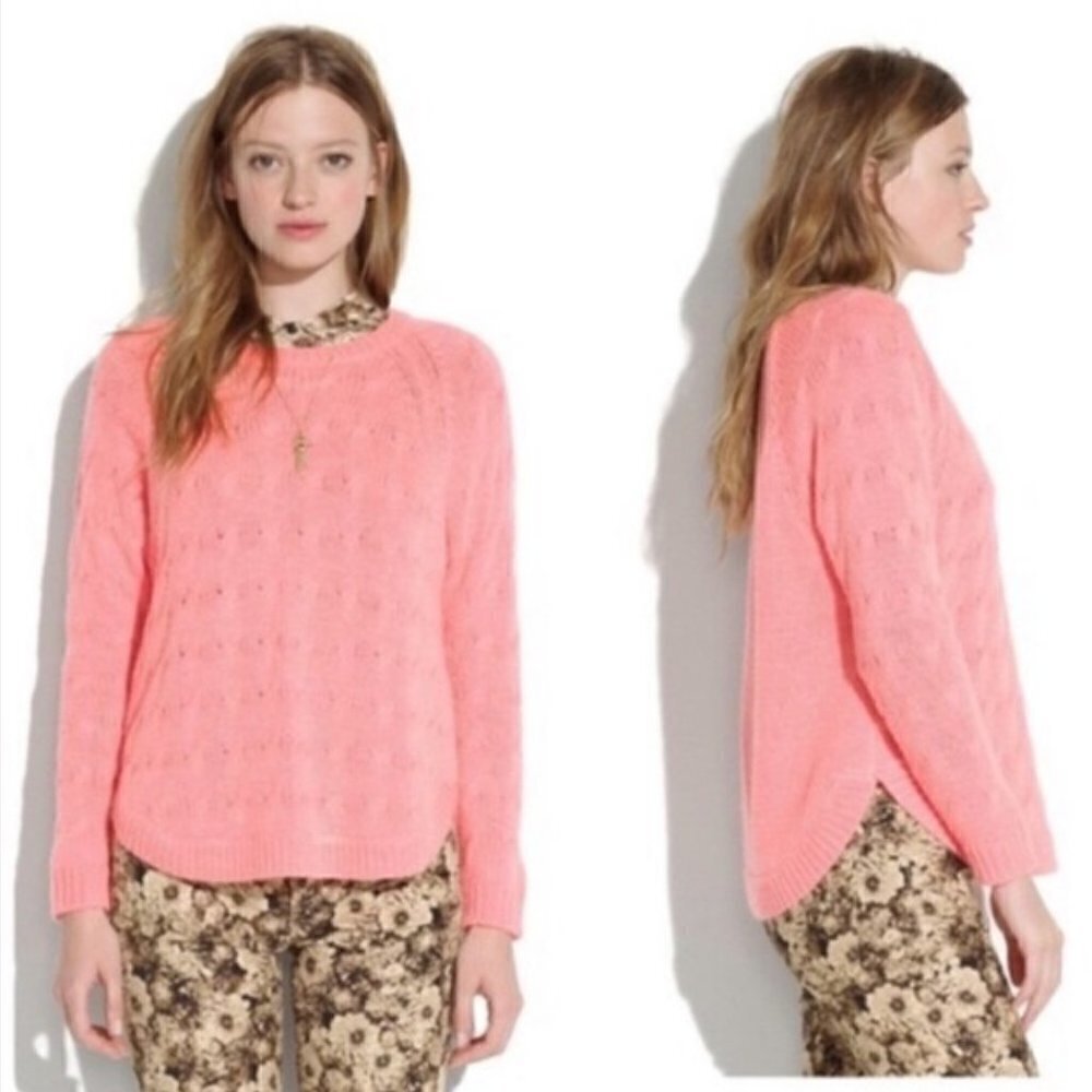 Wallace Madewell Cutaway Cable Knit Wool Sweater
